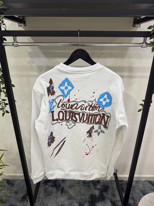 Felpa girocollo con stampa LV