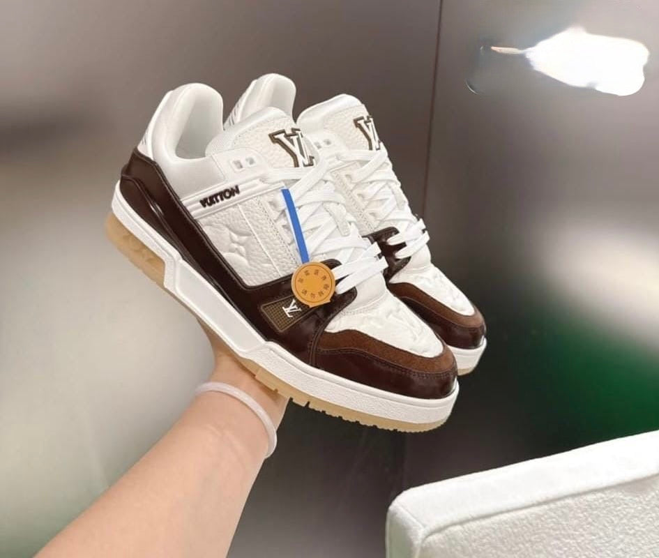 Sneakers LV Trainer Bianca/Marrone