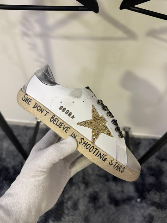 Golden Goose Super-Star Black/Gold Glitter