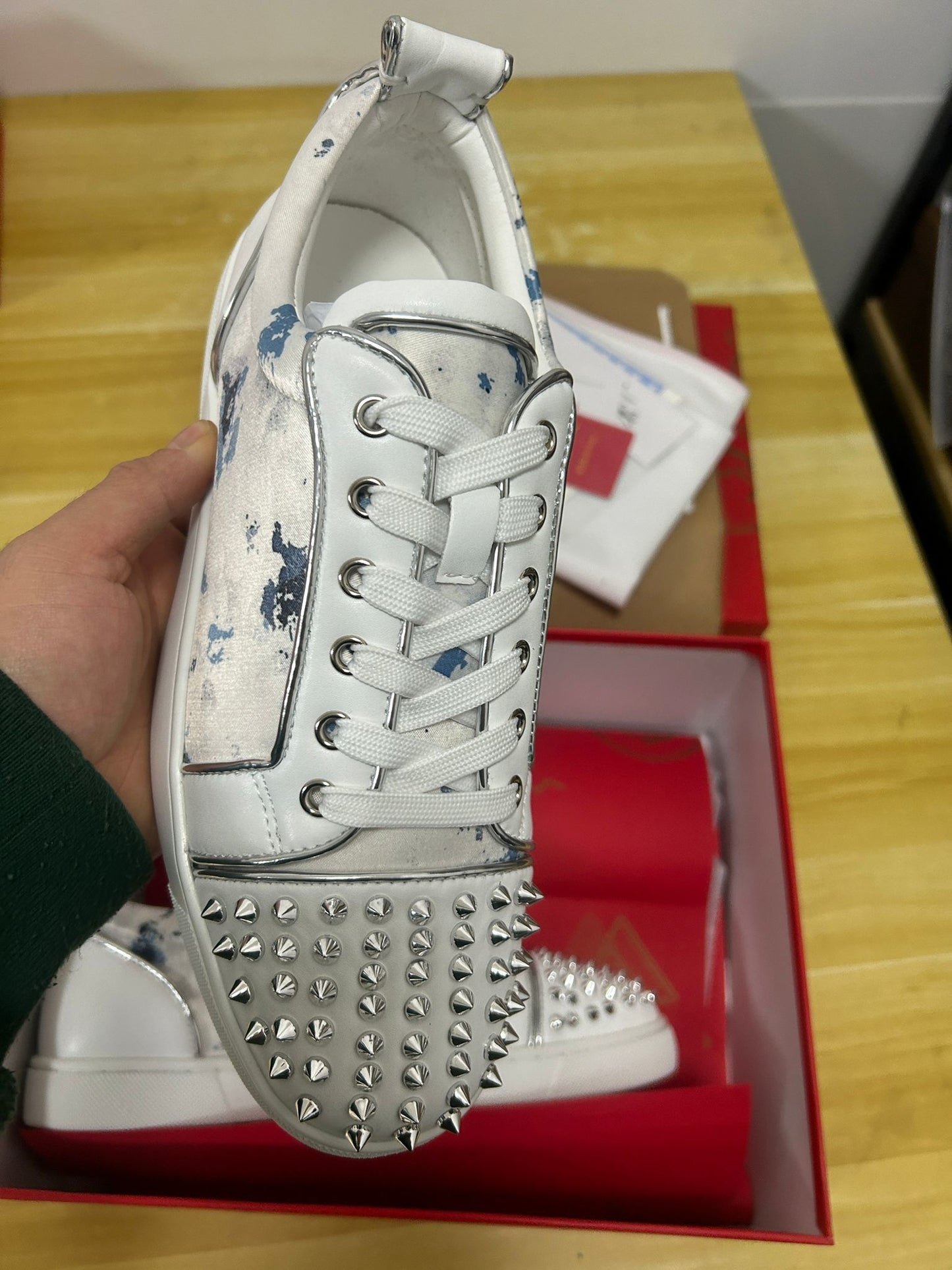 Sneakers Christian Louboutin "Spikes Orlato Bianco"