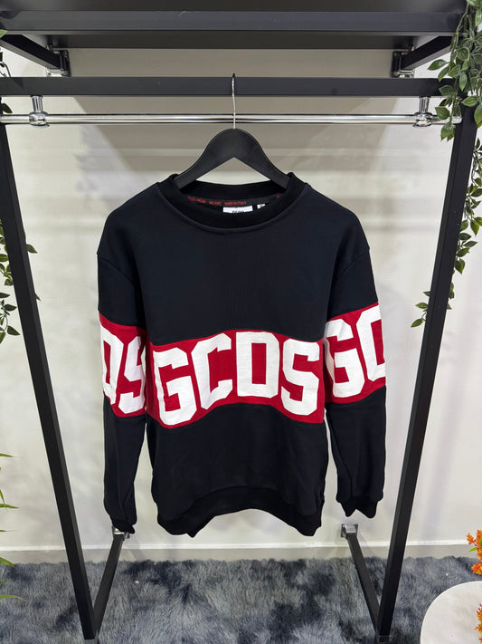 Felpa girocollo con logo a fascia GCDS