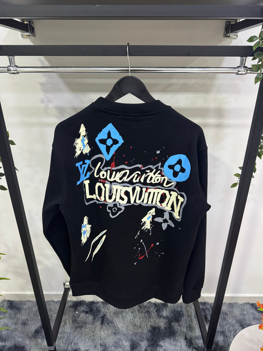 Felpa girocollo con stampa LV