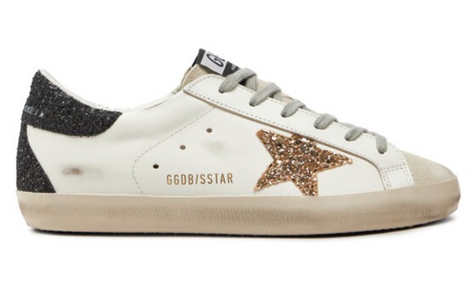 Golden Goose Super-Star Black/Gold Glitter