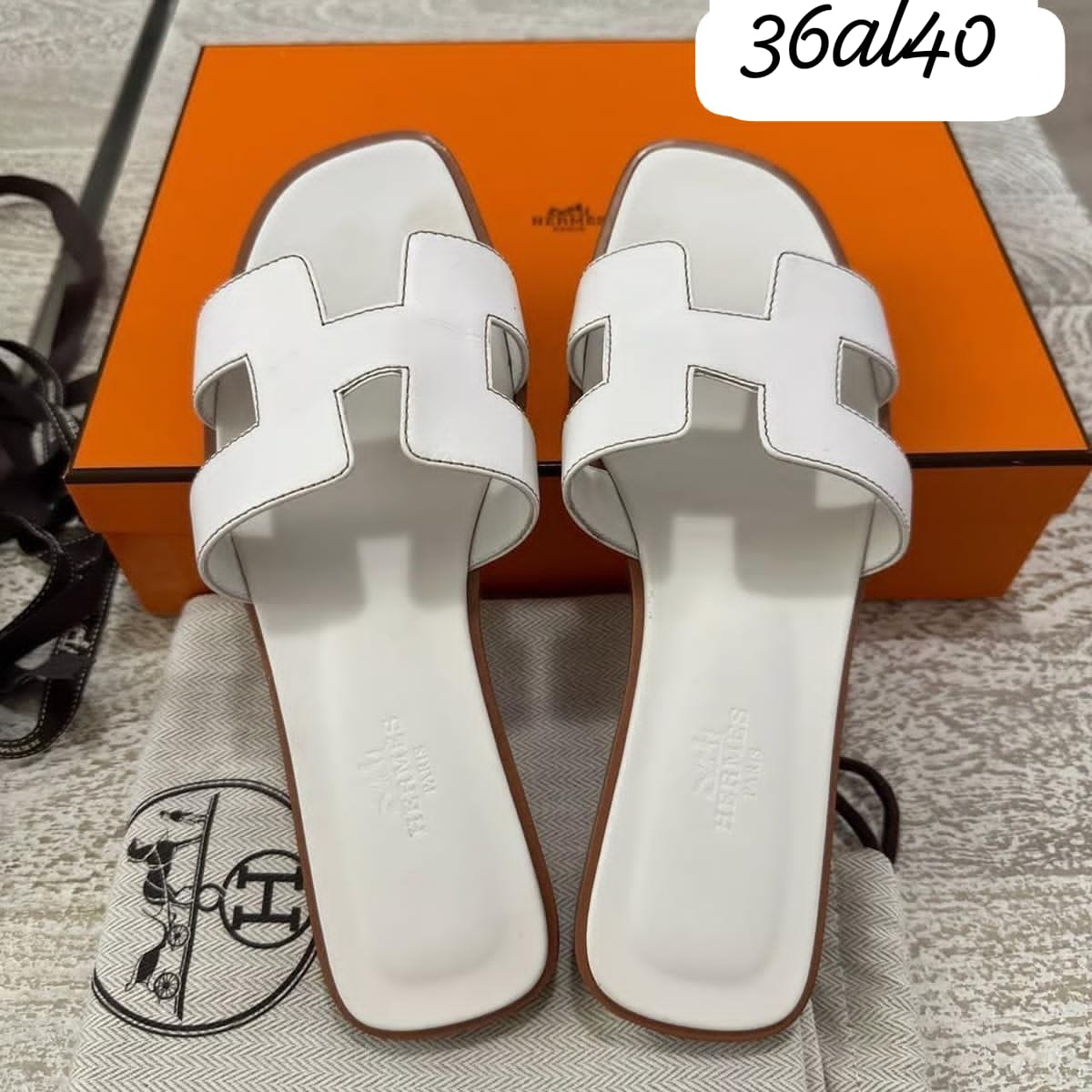 Sandalo Hermes Bianco