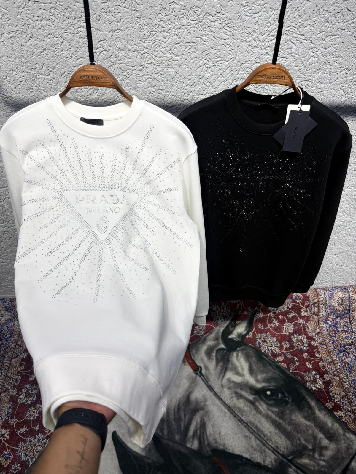 Felpa girocollo Prada Crystal